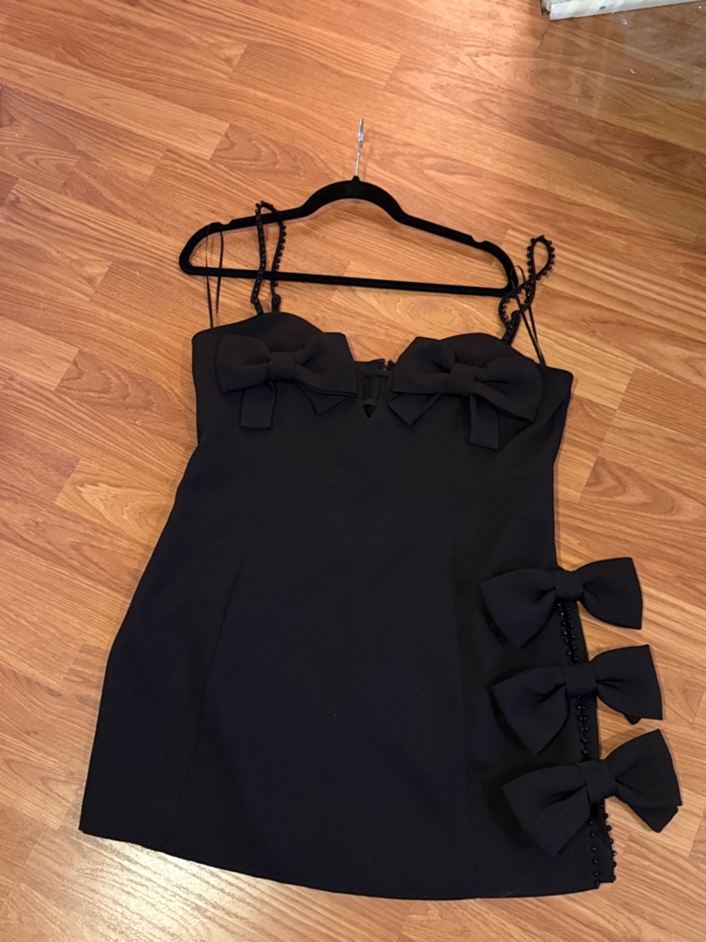 Nasty Gal Black Mini Dress with Bow Accents